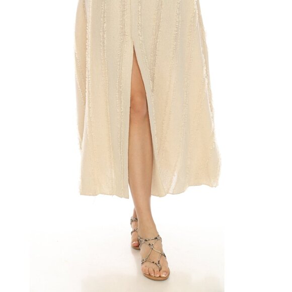 Frayed Cape Sleeves designer dress with pockets - Picture 4 of 6